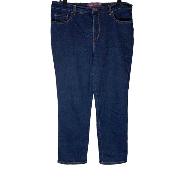 Gloria Vanderbilt Amanda High Rise Stretch Skinny Blue Denim Jeans Size 12S - Picture 1 of 10